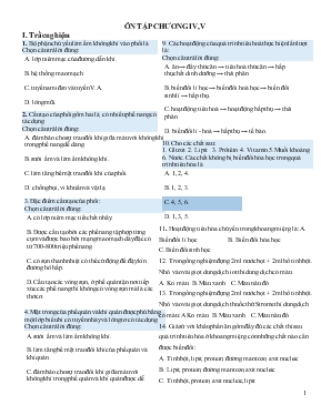 Ôn tập chương IV, V - Môn Sinh học 8